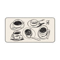 Coffee Cup Drawing Desk Mat
