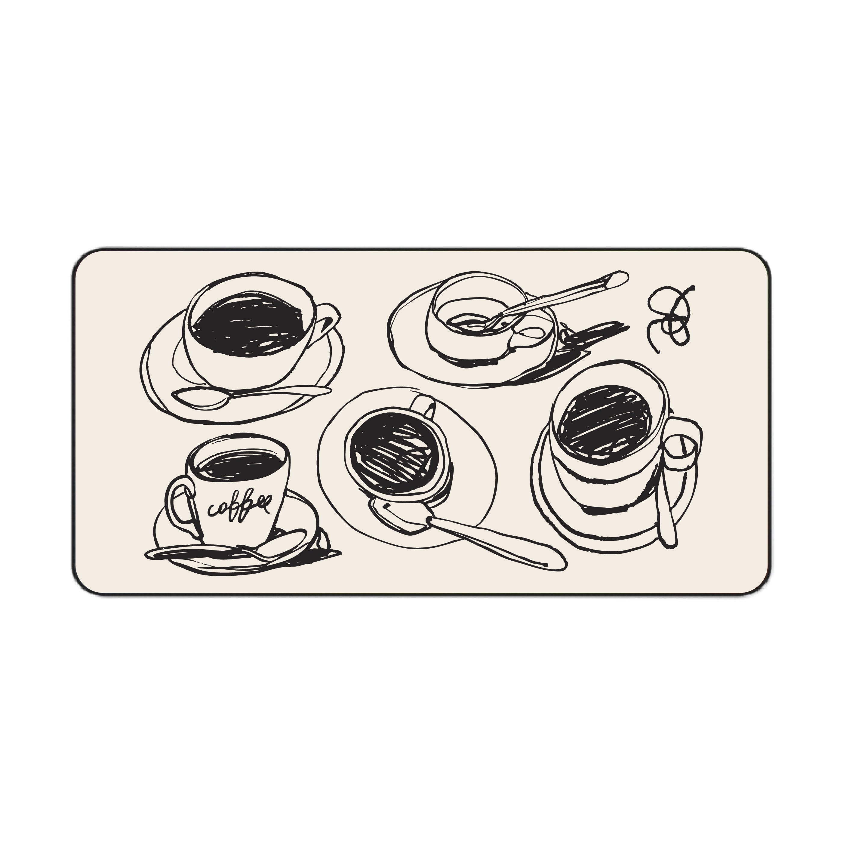 Coffee Cup Drawing Desk Mat