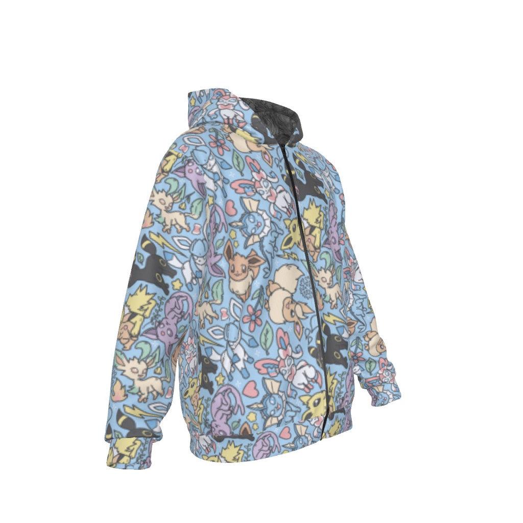Eeveelutions (Blue) Pattern Hoodie
