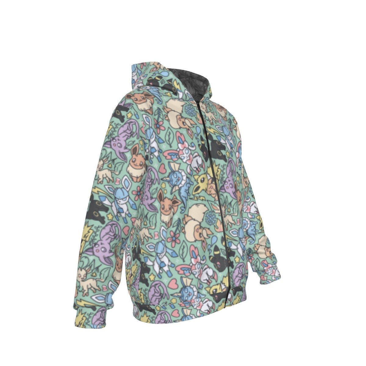 Eeveelutions (Green) Pattern Hoodie