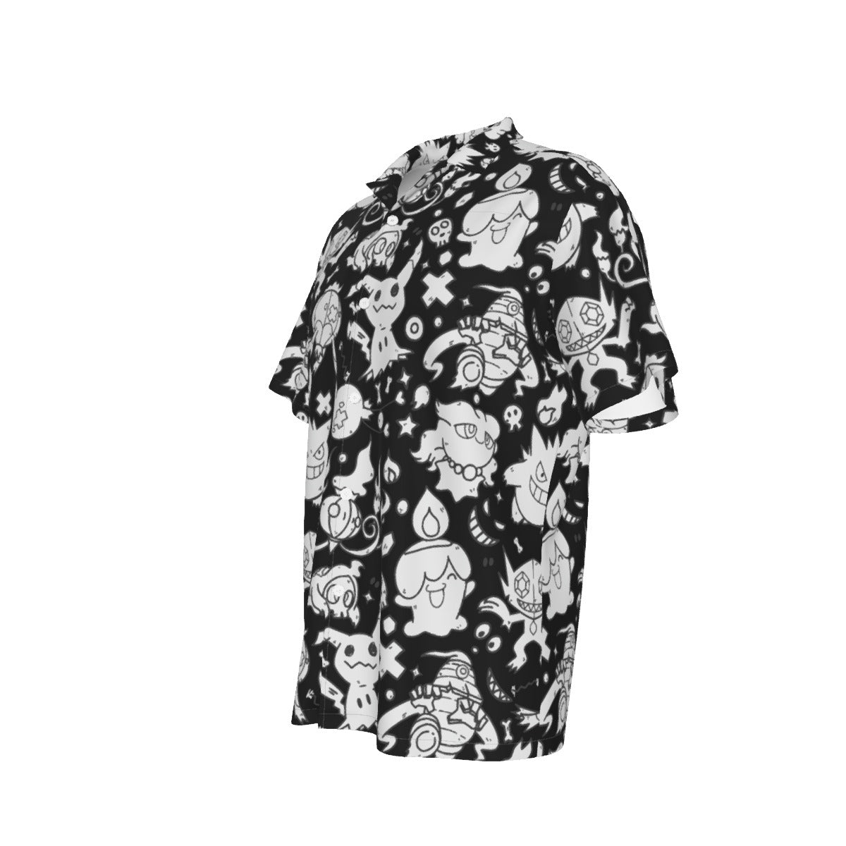 Ghost (Black and White) Hawaiian Shirt