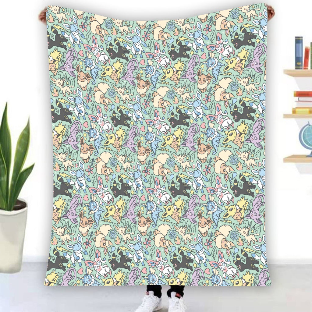 Eeveelutions (Green) Blanket