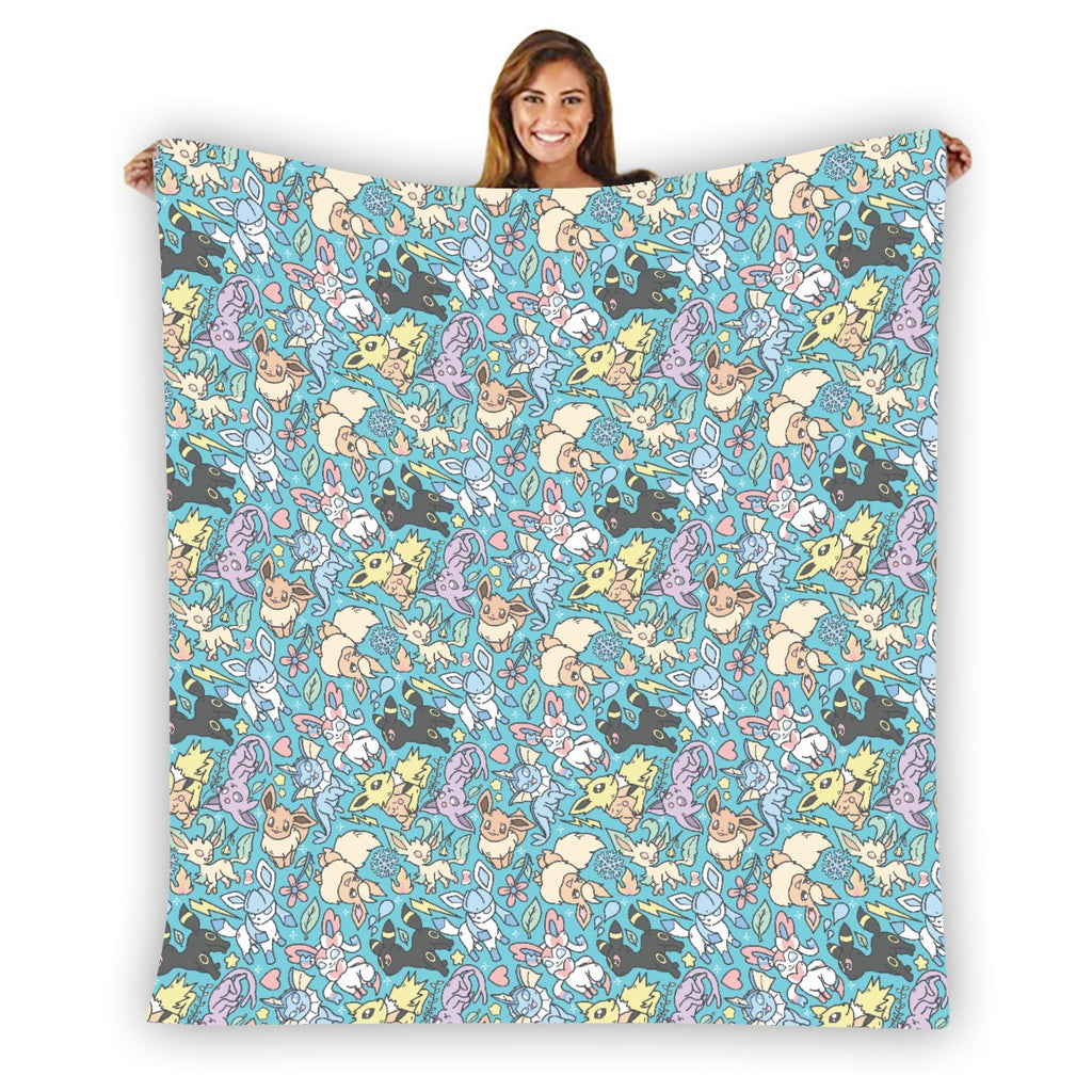 Eeveelutions (Teal) Blanket