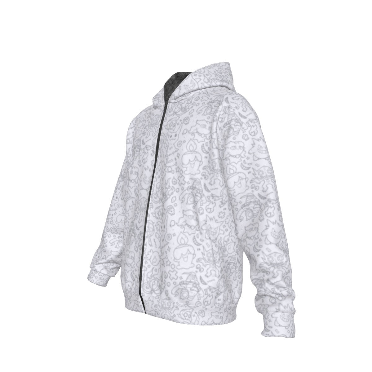 Ghost (White) Pattern Hoodie