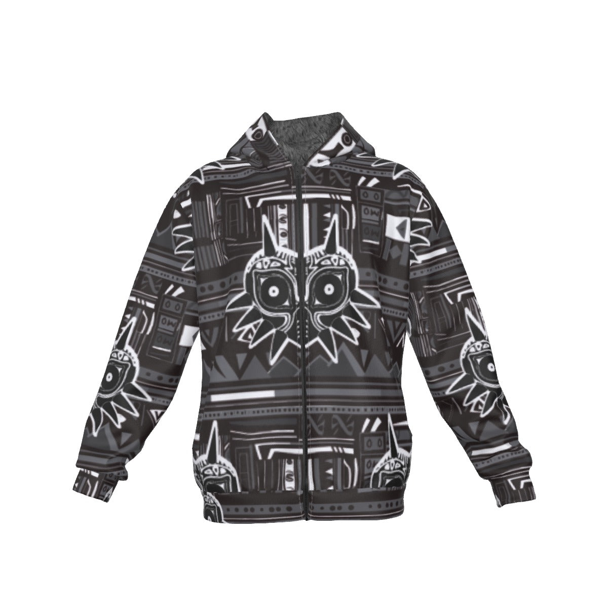Zelda Majora's Mask (Black) Pattern Hoodie