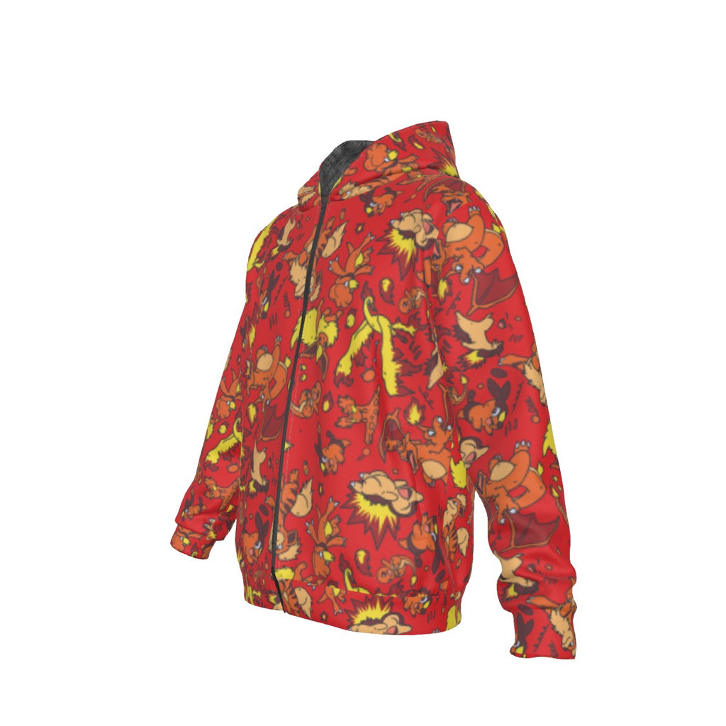 Fire Type Pattern Hoodie
