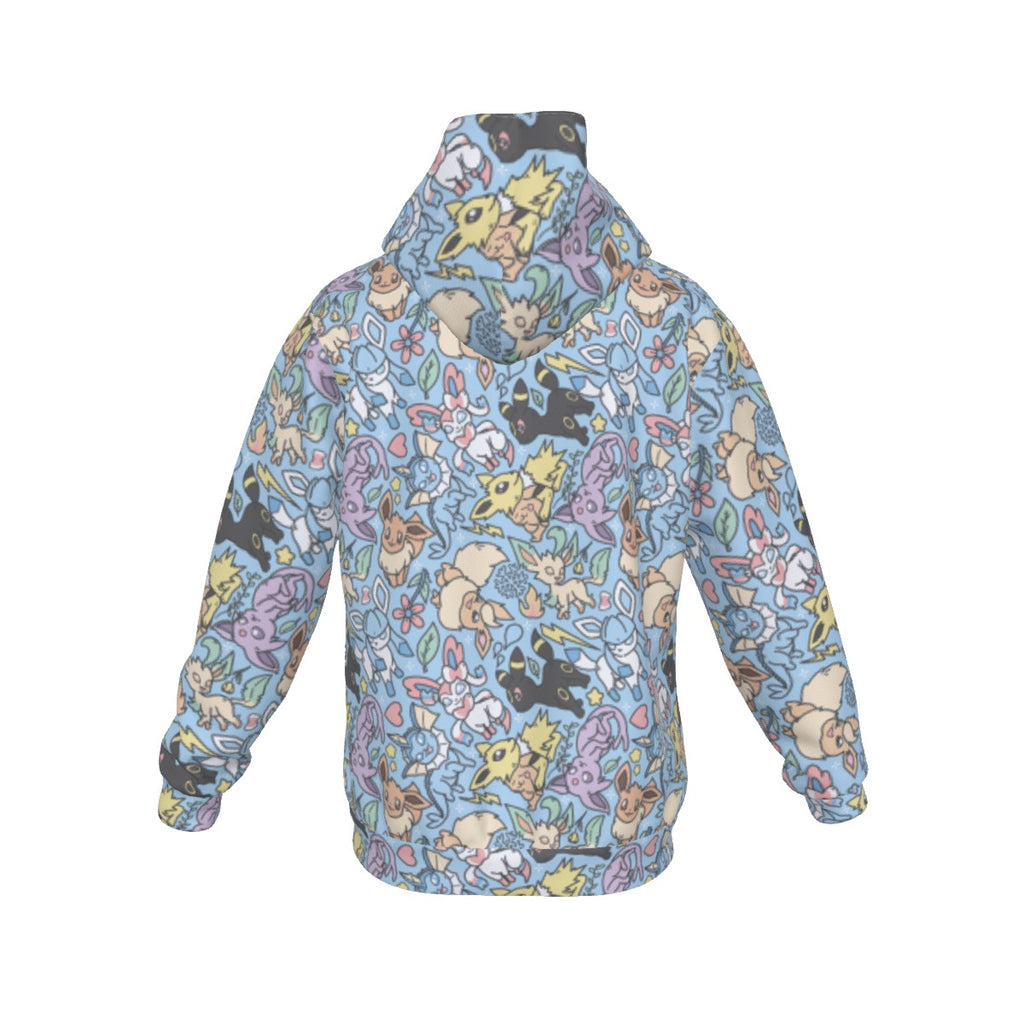 Eeveelutions (Blue) Pattern Hoodie