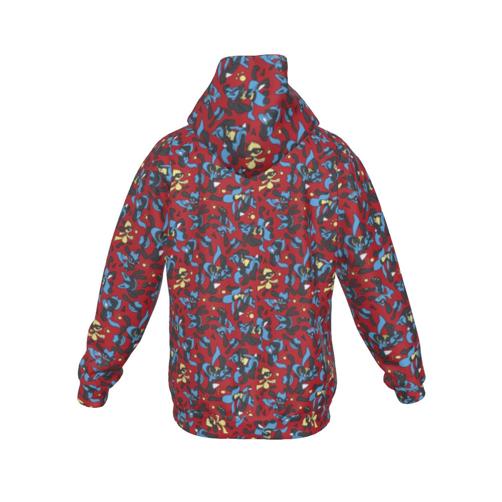 Lucario (Red) Pattern Hoodie