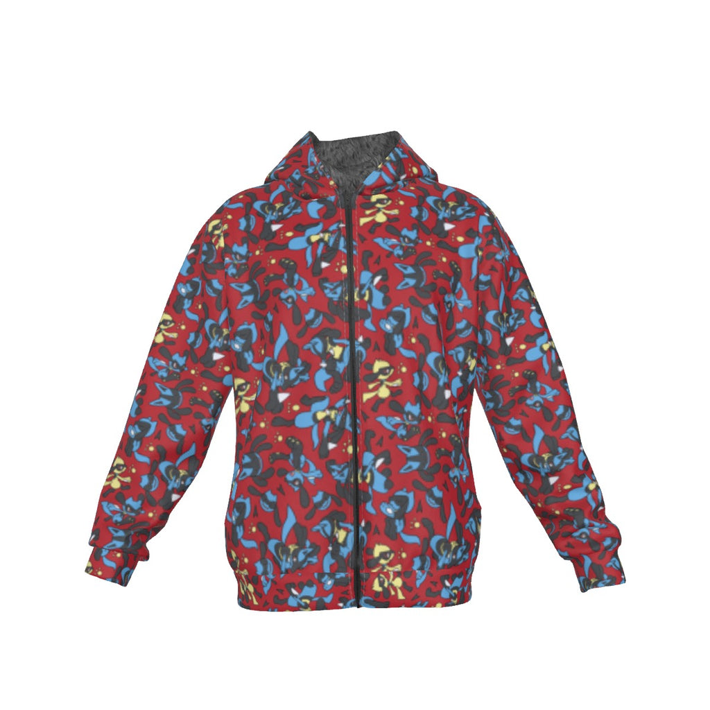 Lucario (Red) Pattern Hoodie
