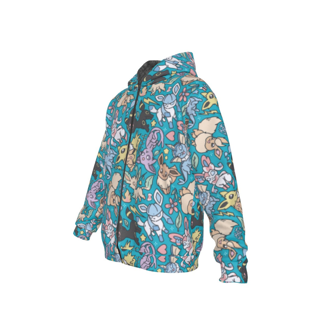 Eeveelutions (Teal) Pattern Hoodie