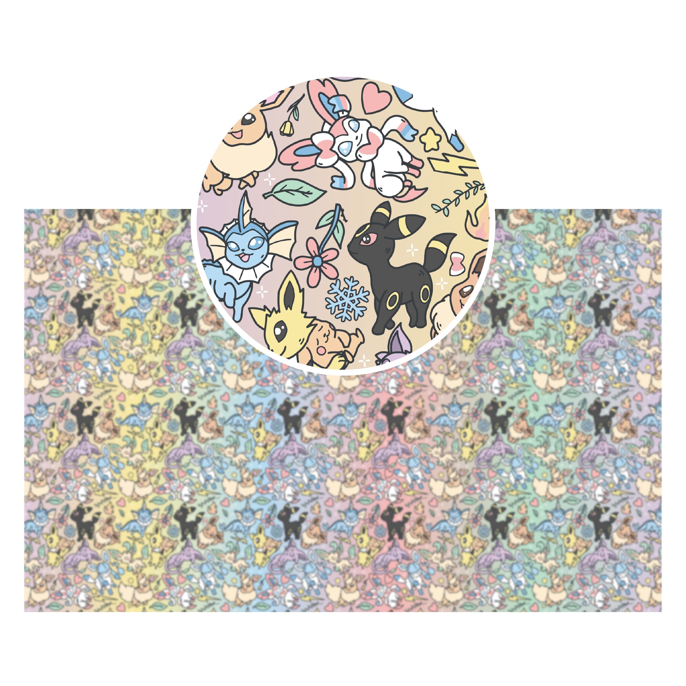 Eeveelutions Rainbow Fabric