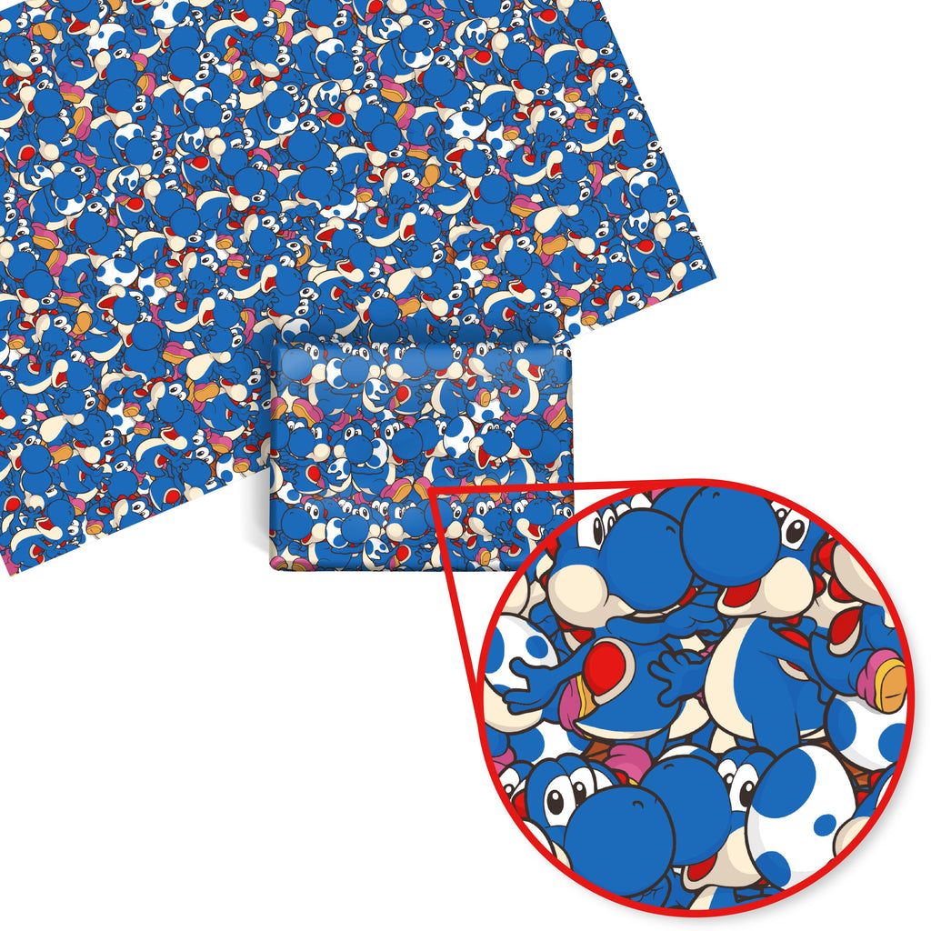 Yoshi Mario Wrapping Paper (Blue)