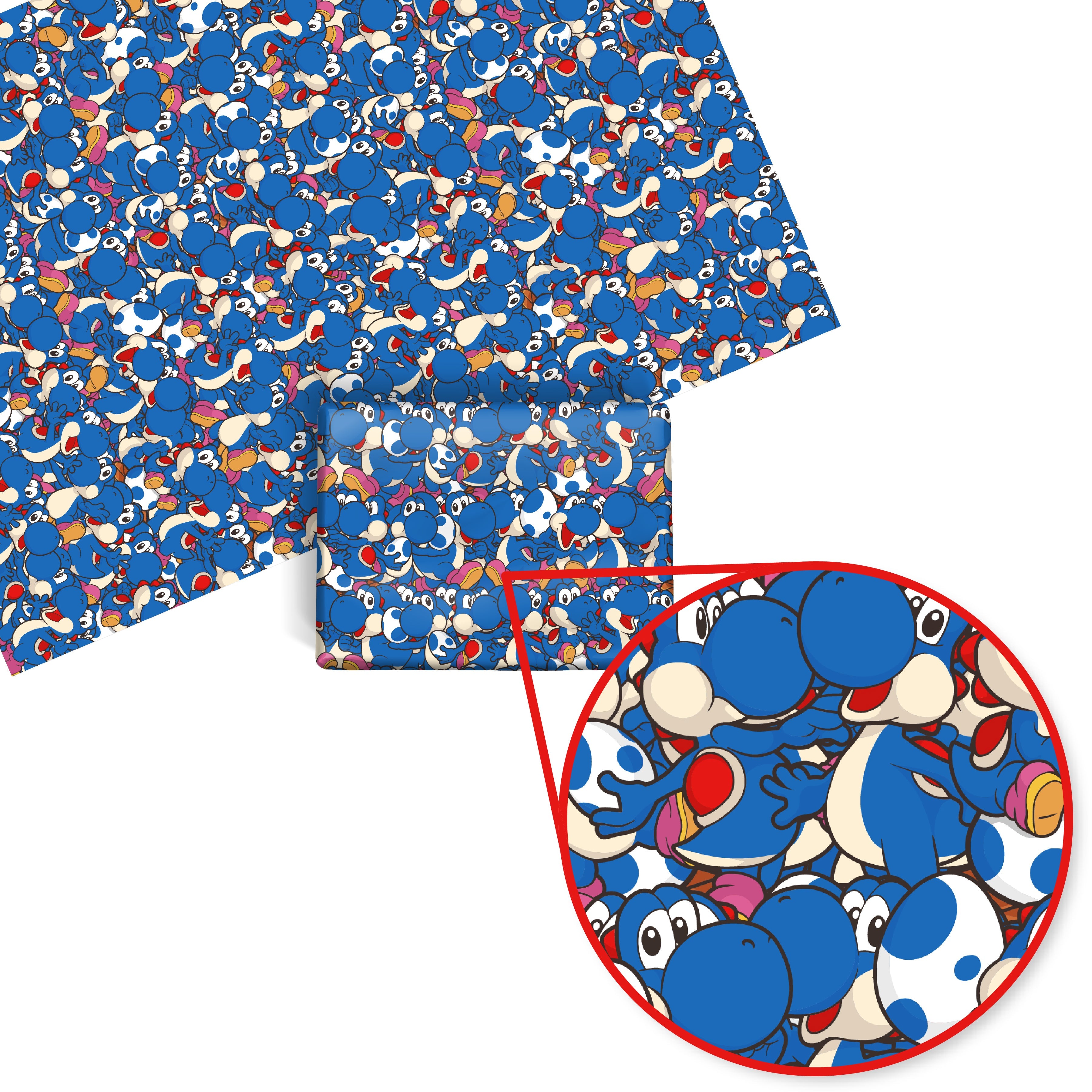Yoshi Mario Wrapping Paper (Blue)