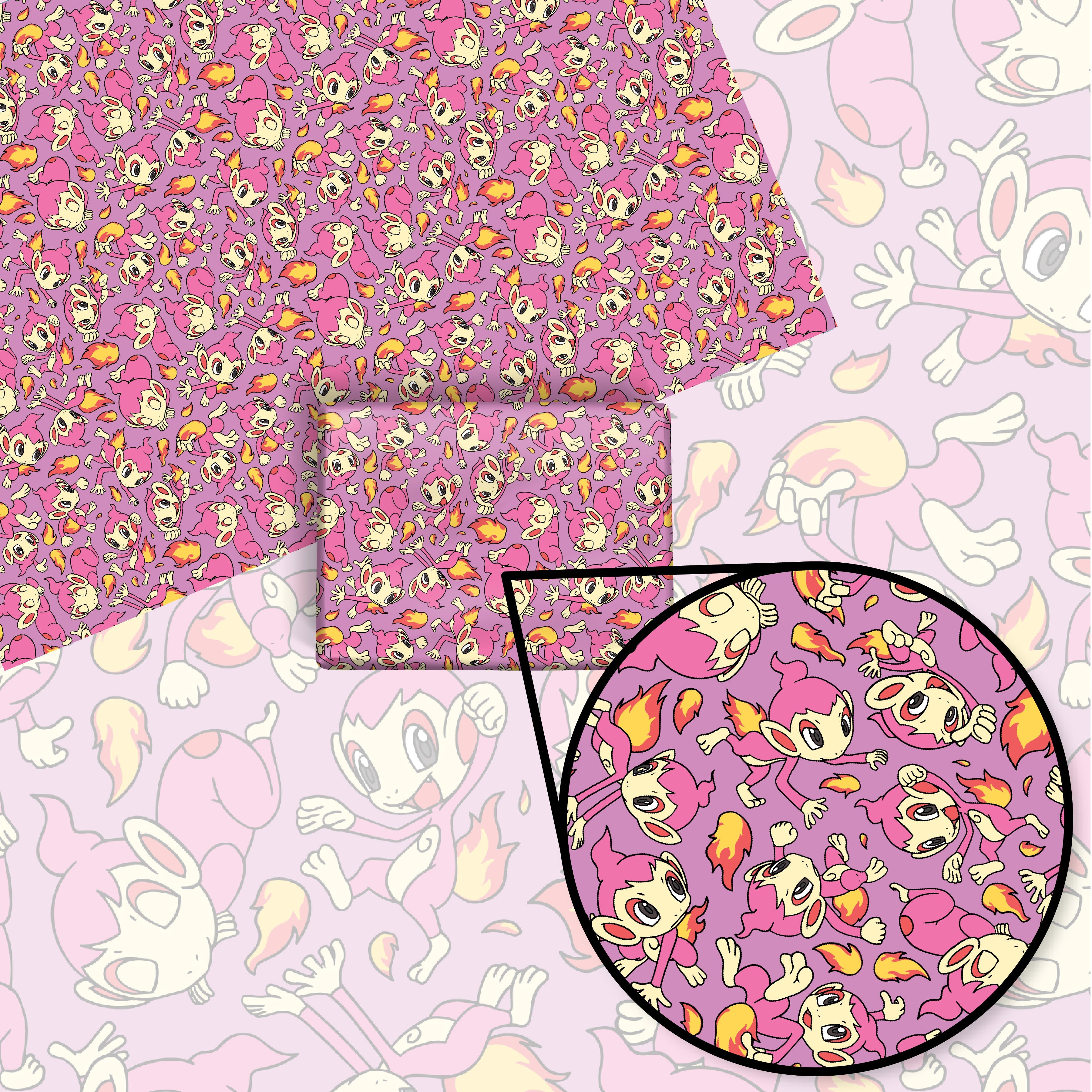 Chimchar (Pink) Wrapping Paper