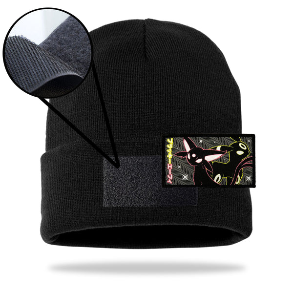 Espeon & Umbreon Black Beanie Velcro