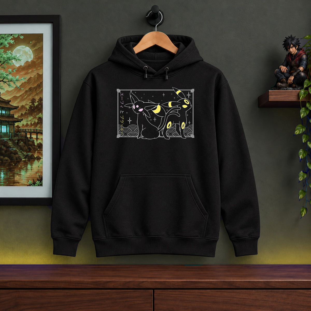 Espeon & Umbreon Black Hoodie