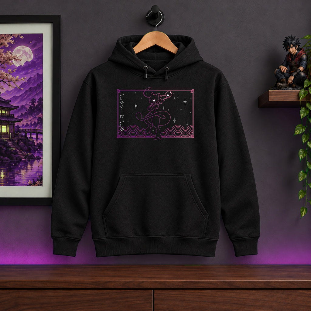 Mewtwo & Mew Black Hoodie