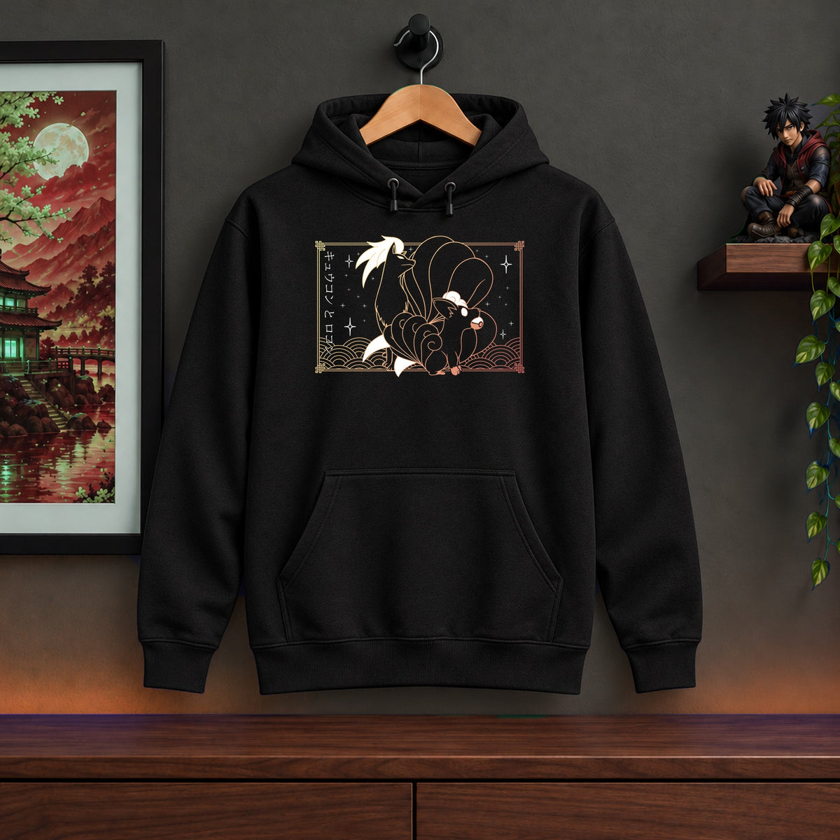 Vulpix & Ninetales Black Hoodie
