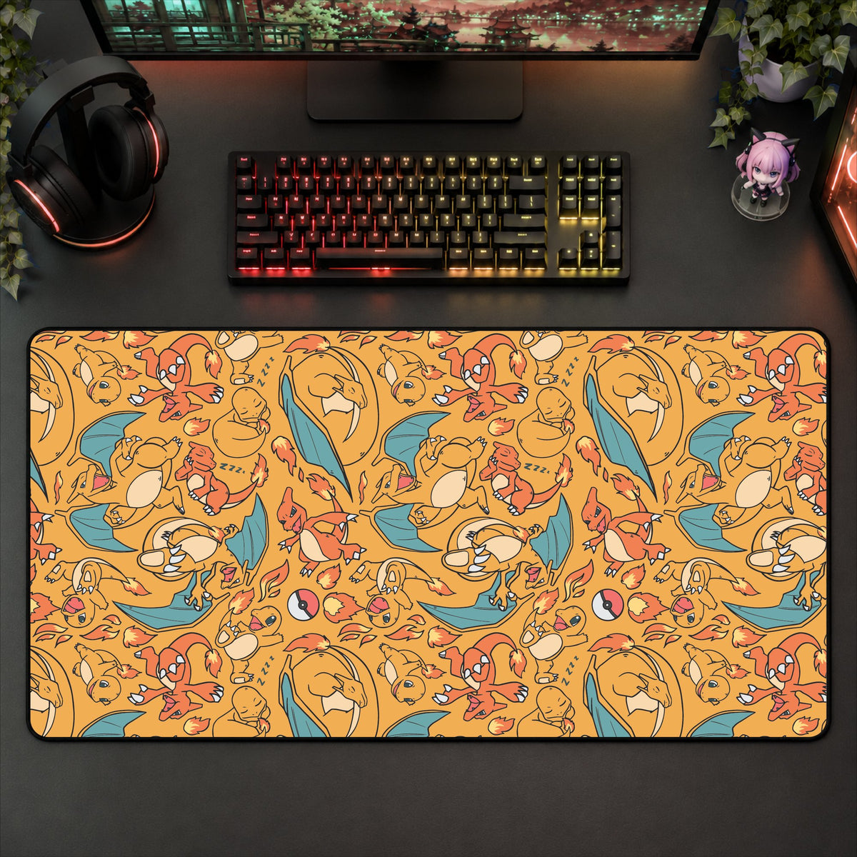 Charizard Orange Desk Mat