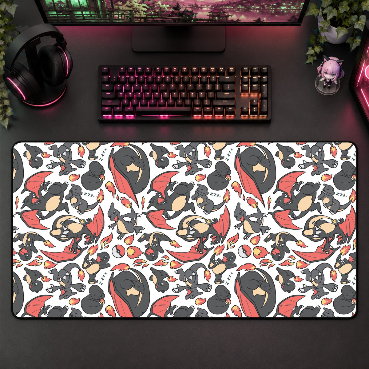 Charizard White Desk Mat