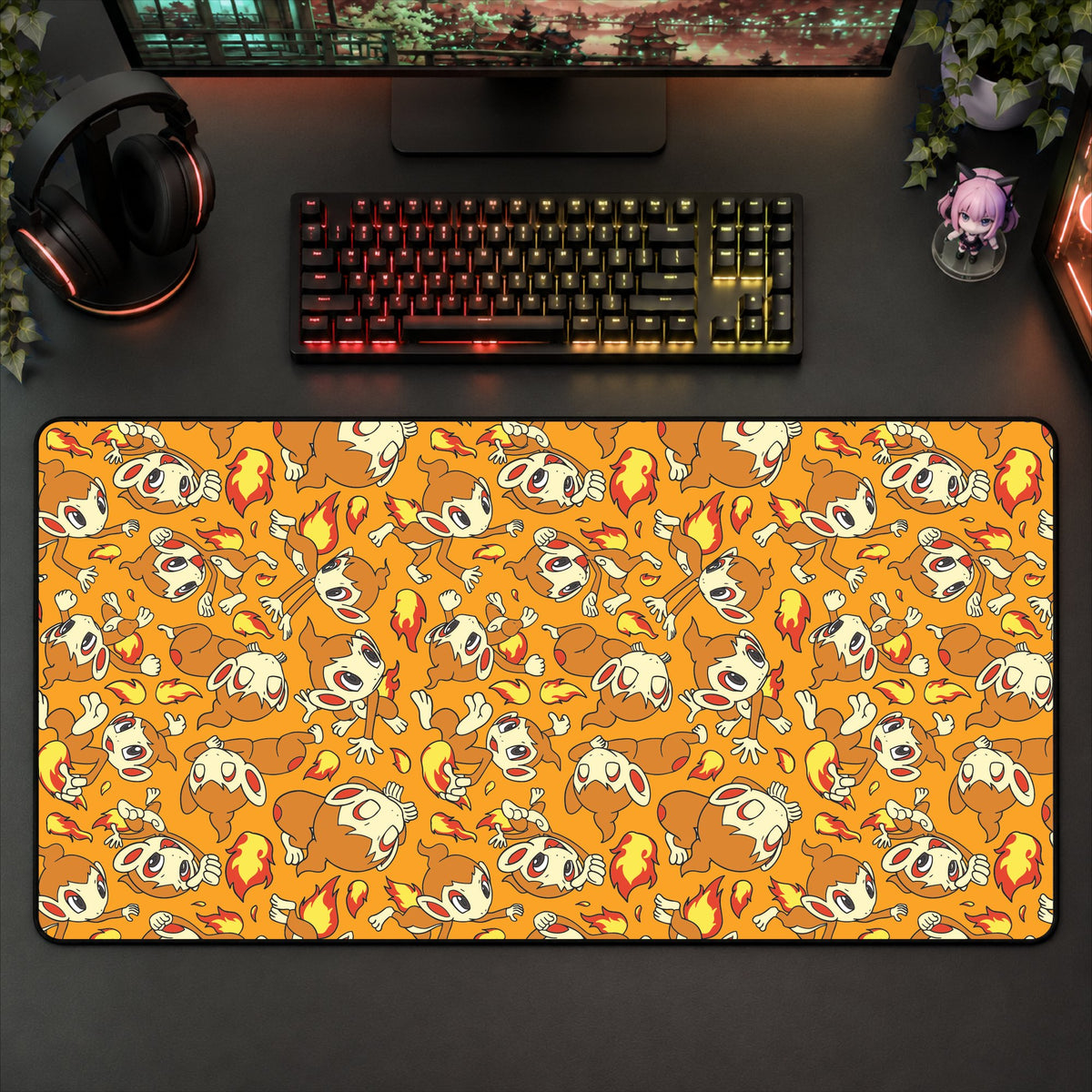 Chimchar Brown Desk Mat