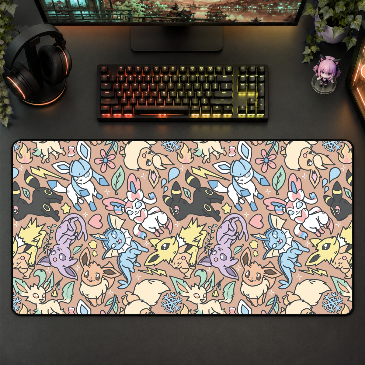 Eevee Brown Desk Mat