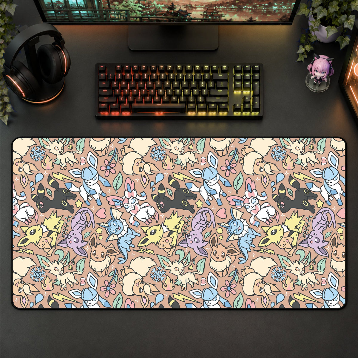Eeveelution Desk Mat (Brown)
