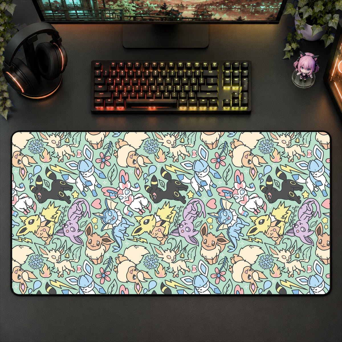 Eeveelution Desk Mat (Green)