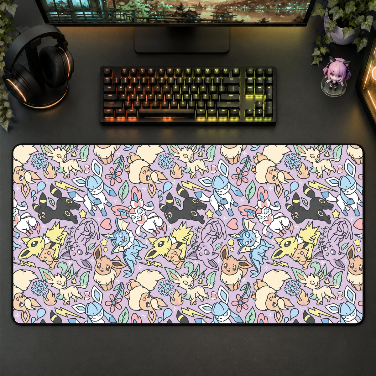 Eeveelution Desk Mat (Purple)