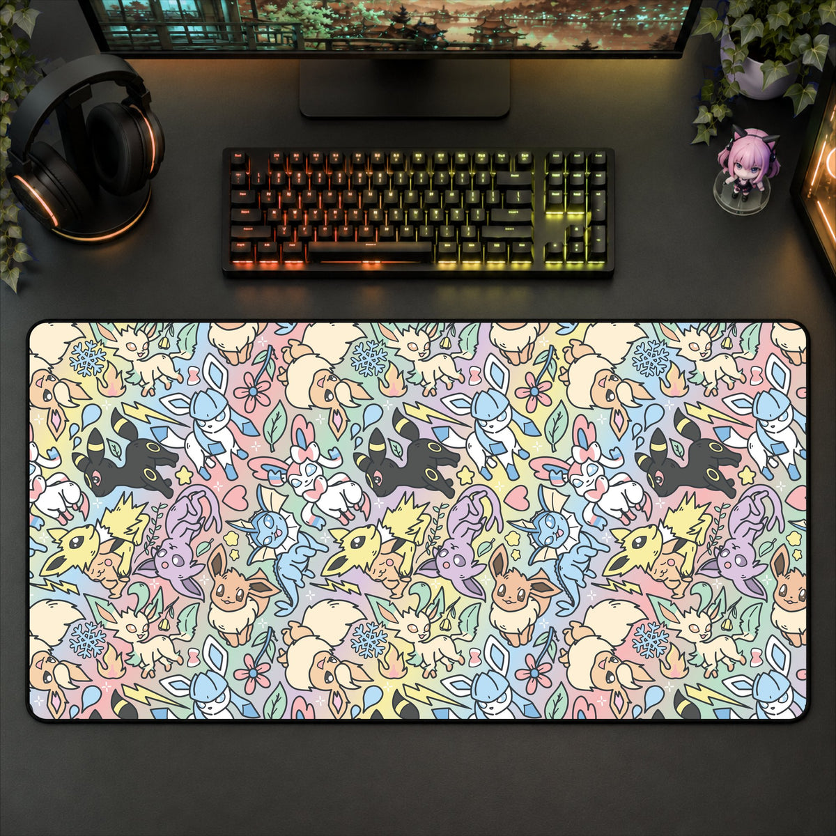 Eevee Rainbow Desk Mat