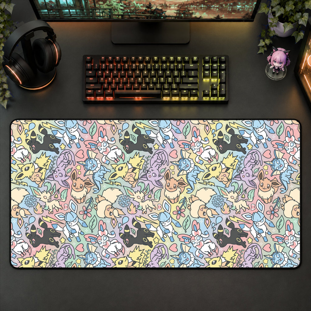 Eeveelution Desk Mat (Rainbow)
