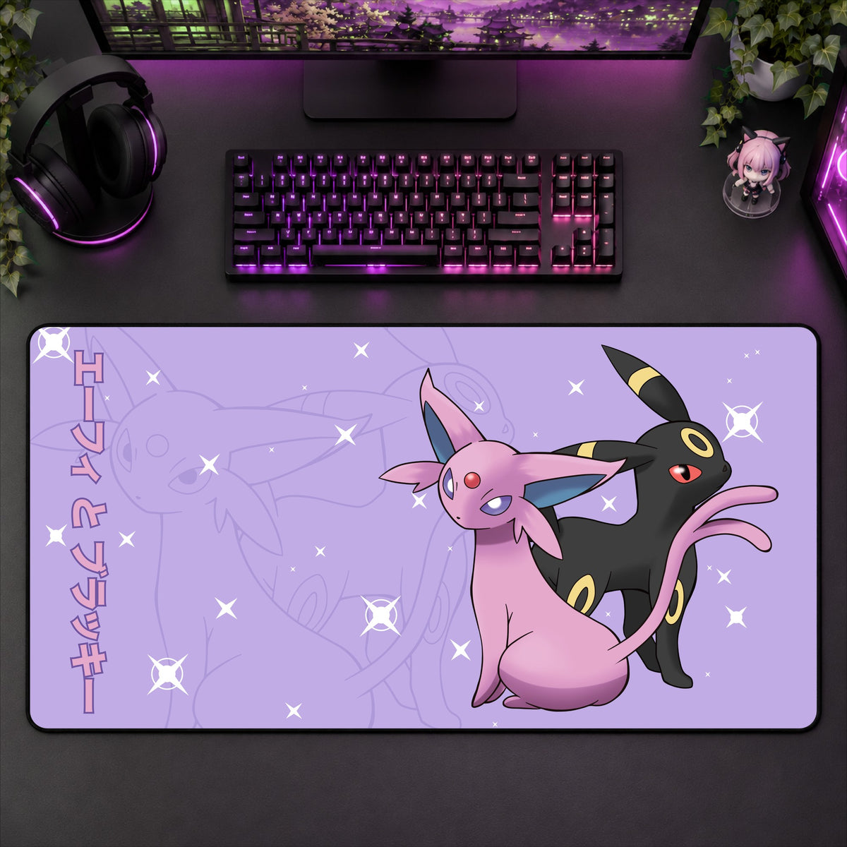Espeon Umbreon Desk Mat