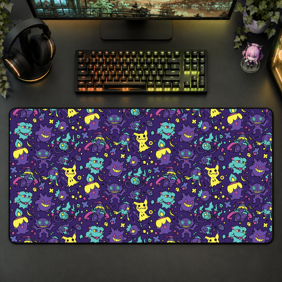 Ghost Pattern Desk Mat