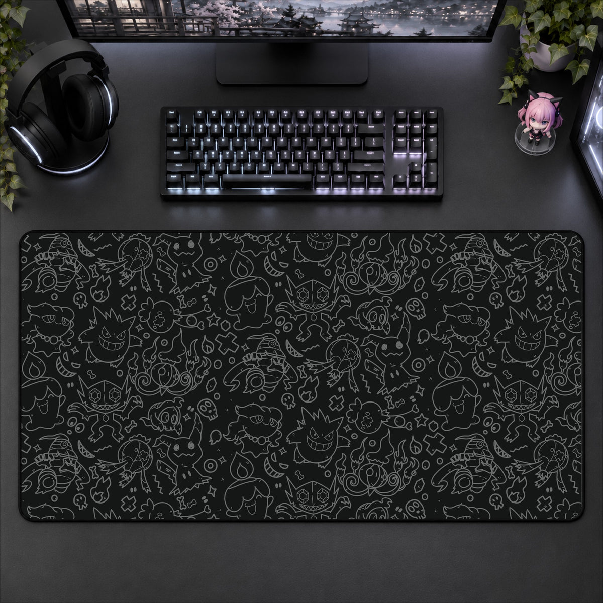 Ghost Pattern Desk Mat