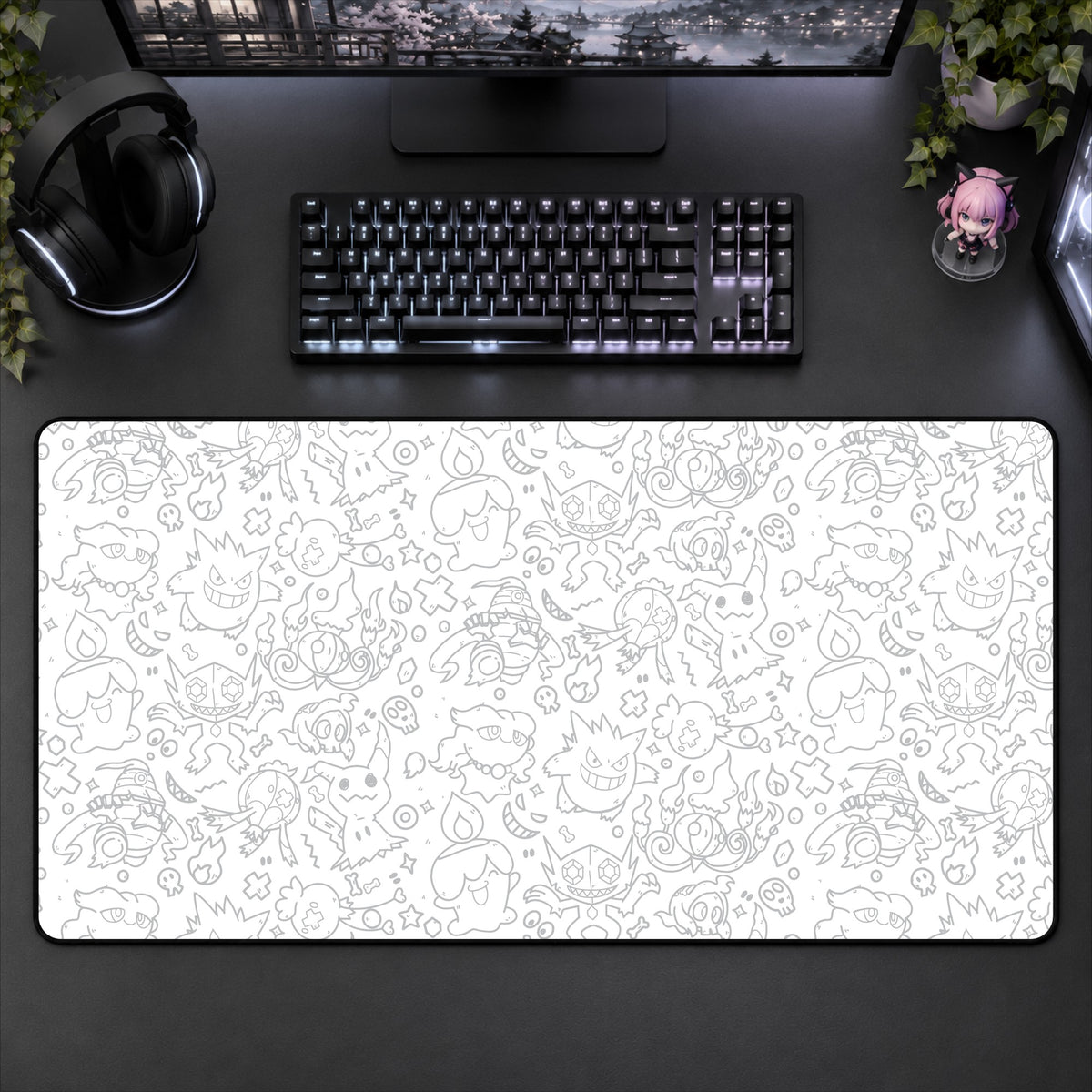 Ghost Pattern Desk Mat