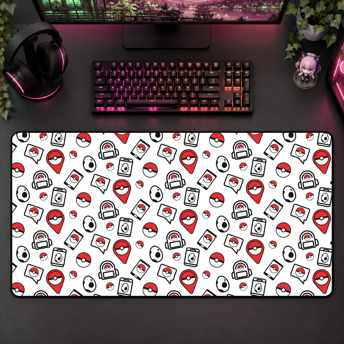 Go Pattern Desk Mat