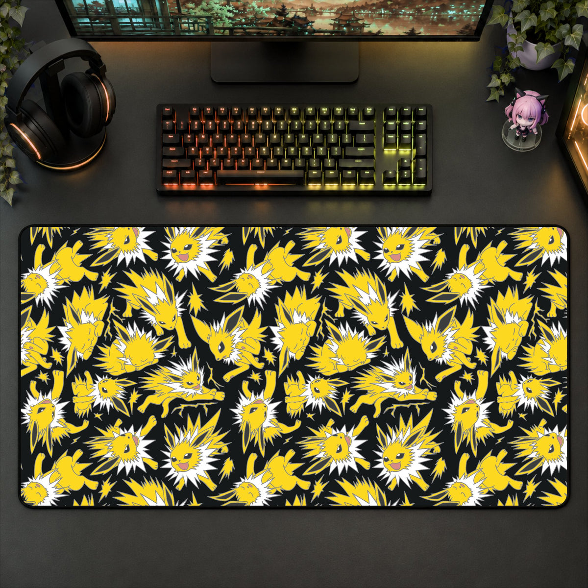 Jolteon Black Desk Mat