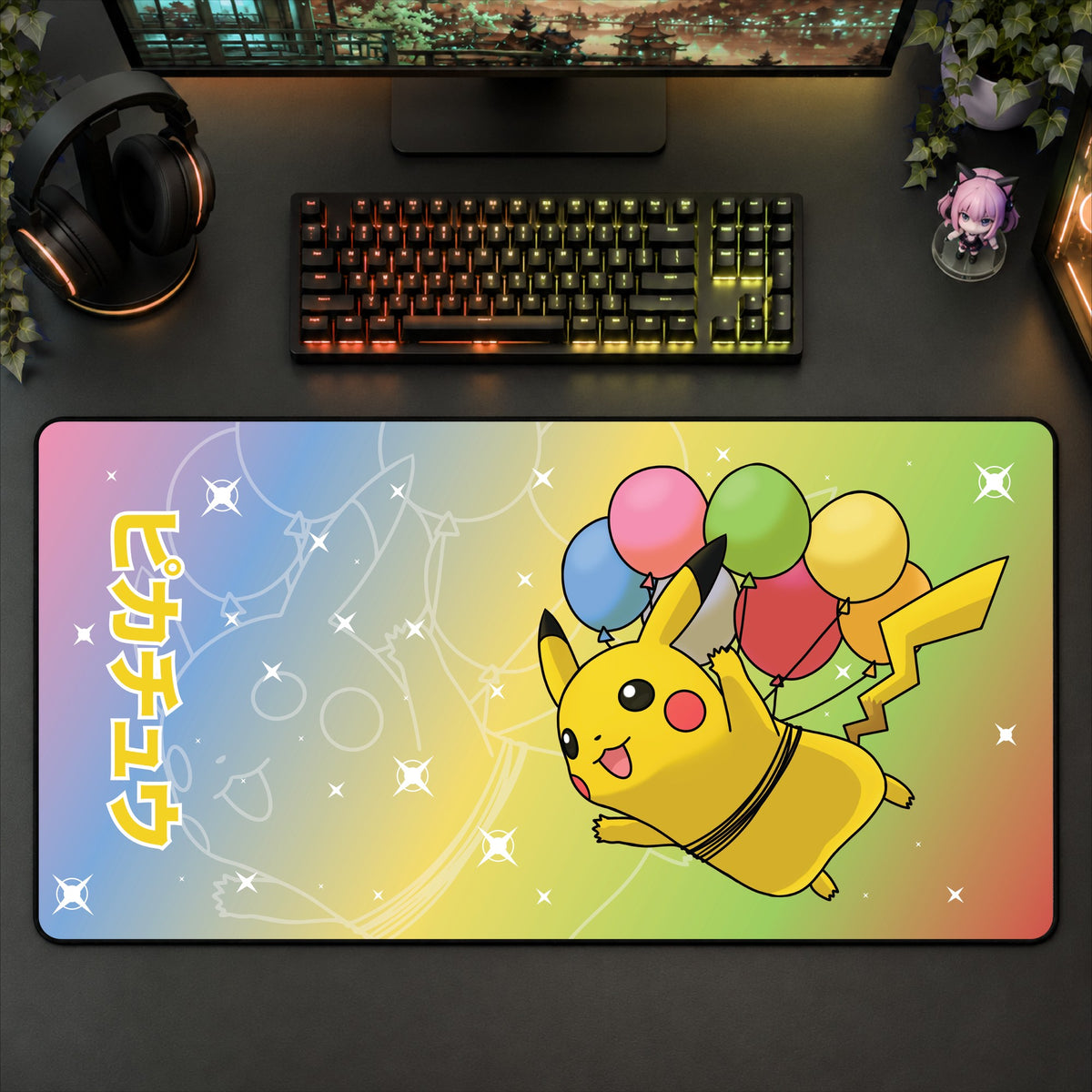 Pikachu (Rainbow) Desk Mat