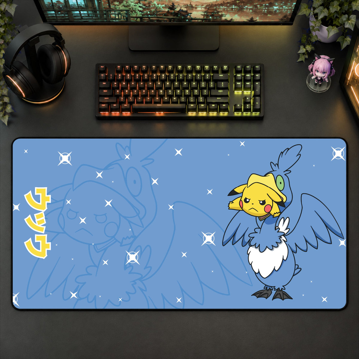 Pikachu Cramorant Desk Mat