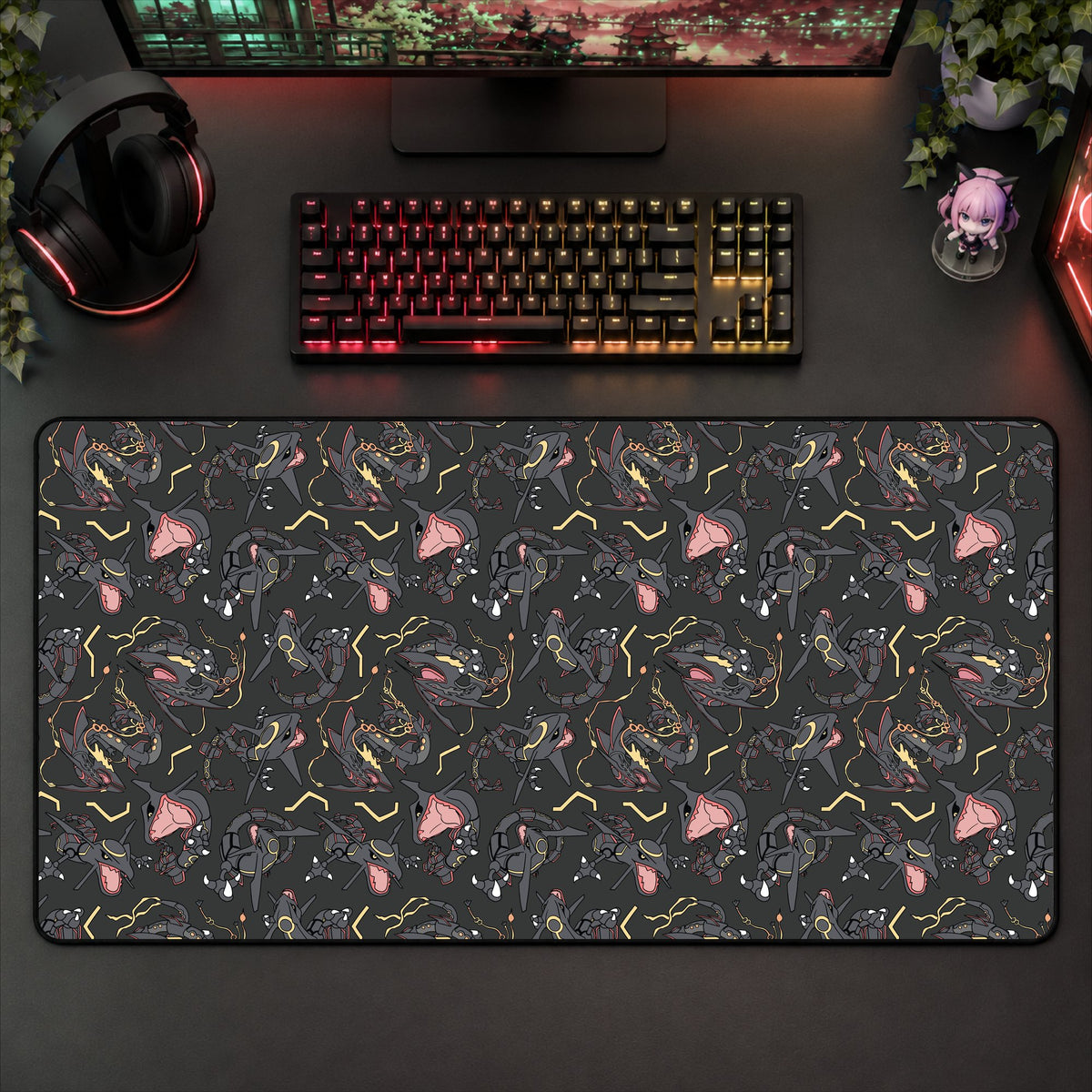 Rayquaza Black Desk Mat
