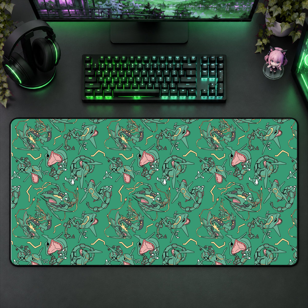 Rayquaza Green Desk Mat