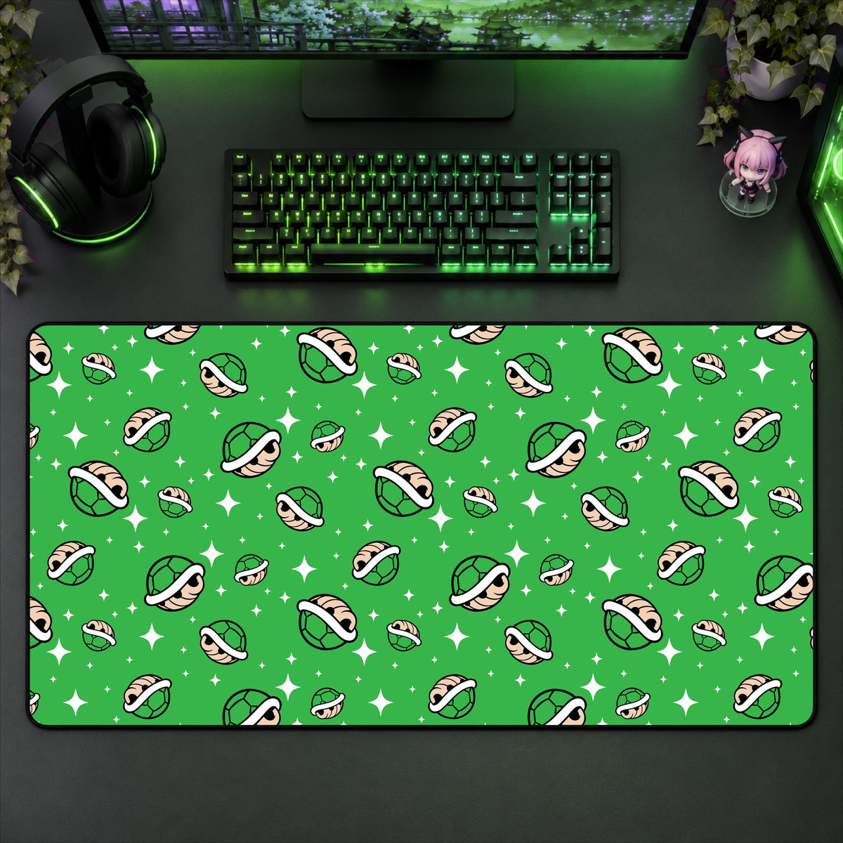 Mario Shells (Green) Desk Mat