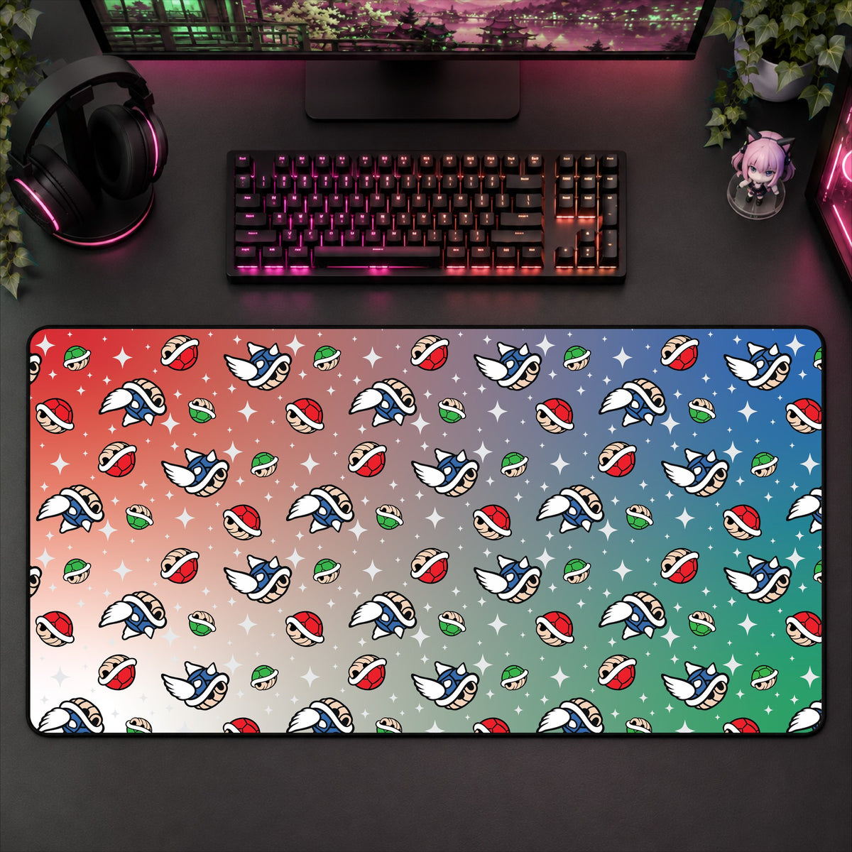 Mario Shells (Rainbow) Desk Mat