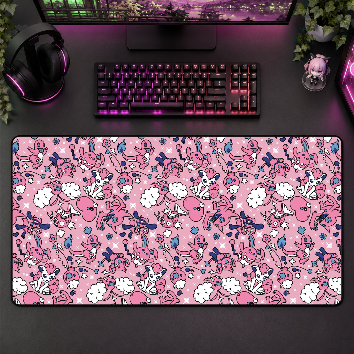 Pink Character Desk Mat
