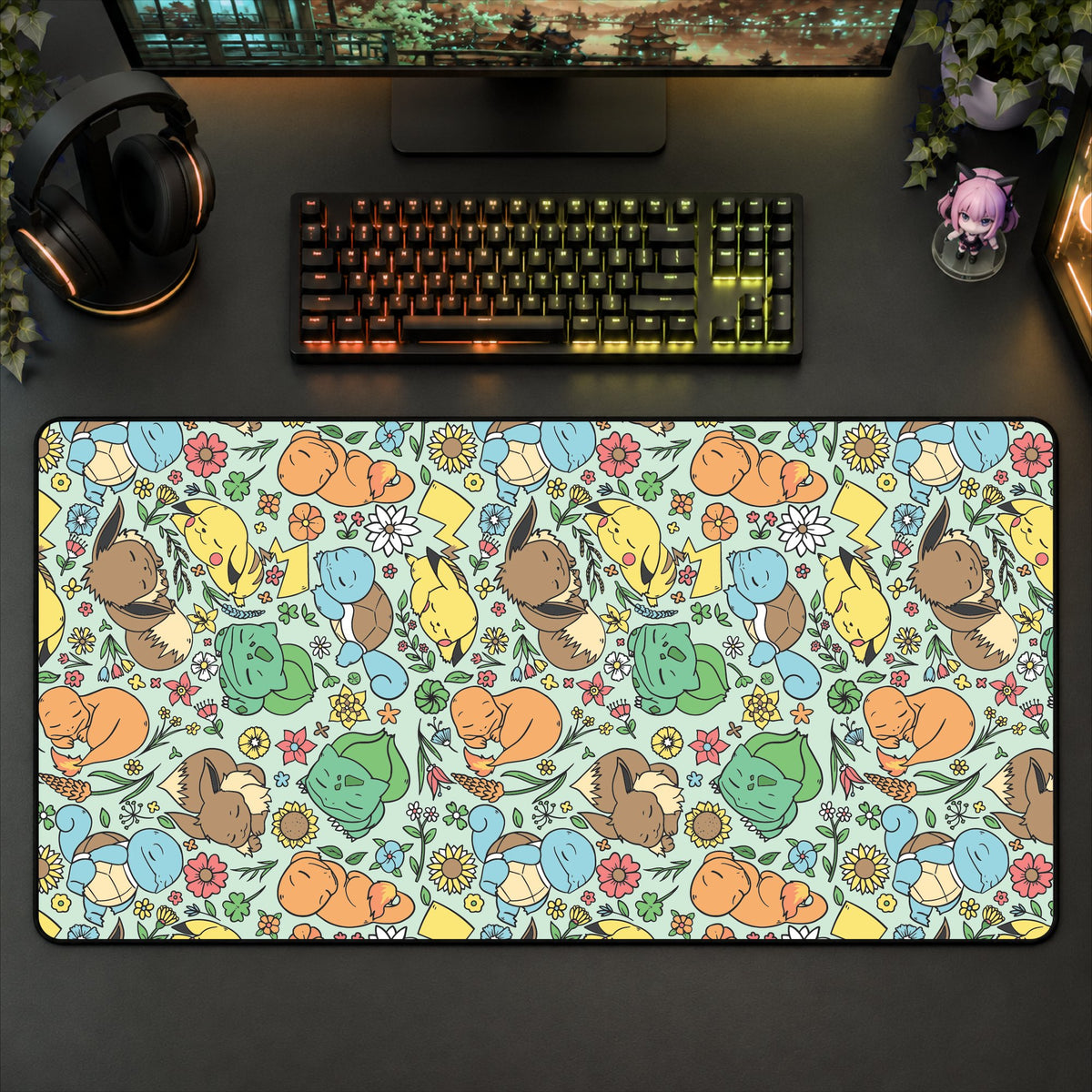 Sleeping Starter (Green) Desk Mat
