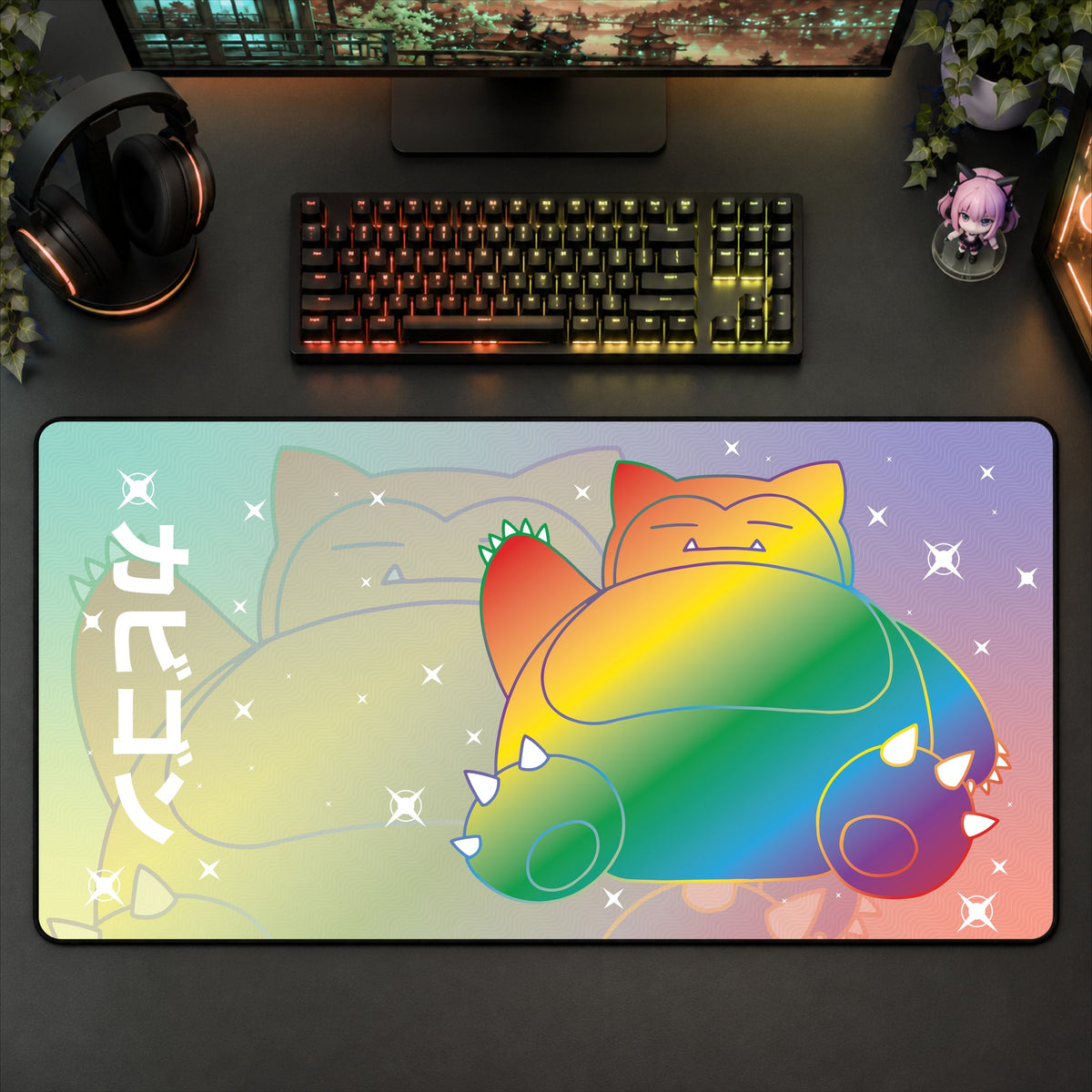 Snorlax (Rainbow) Desk Mat