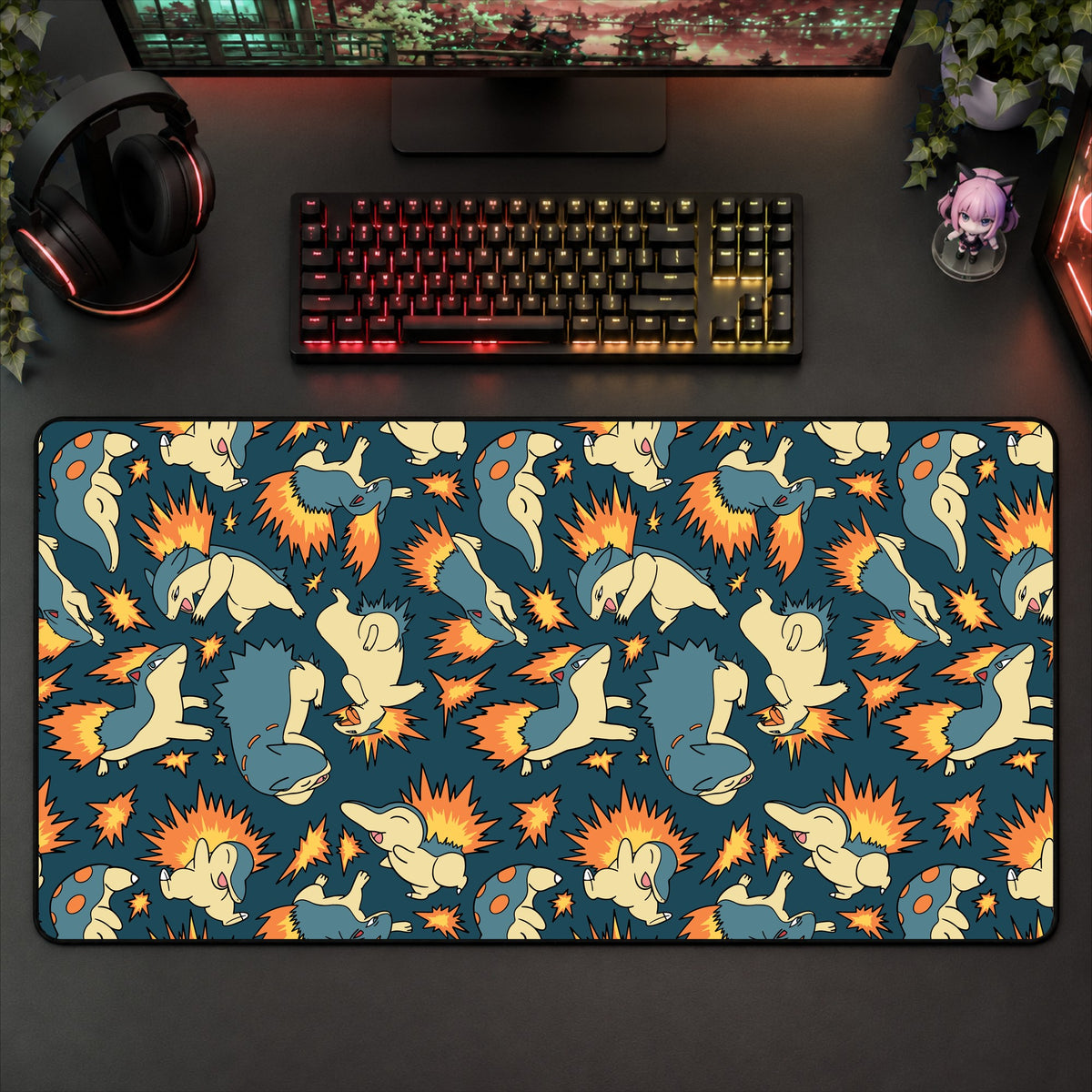 Typhlosion Blue Desk Mat