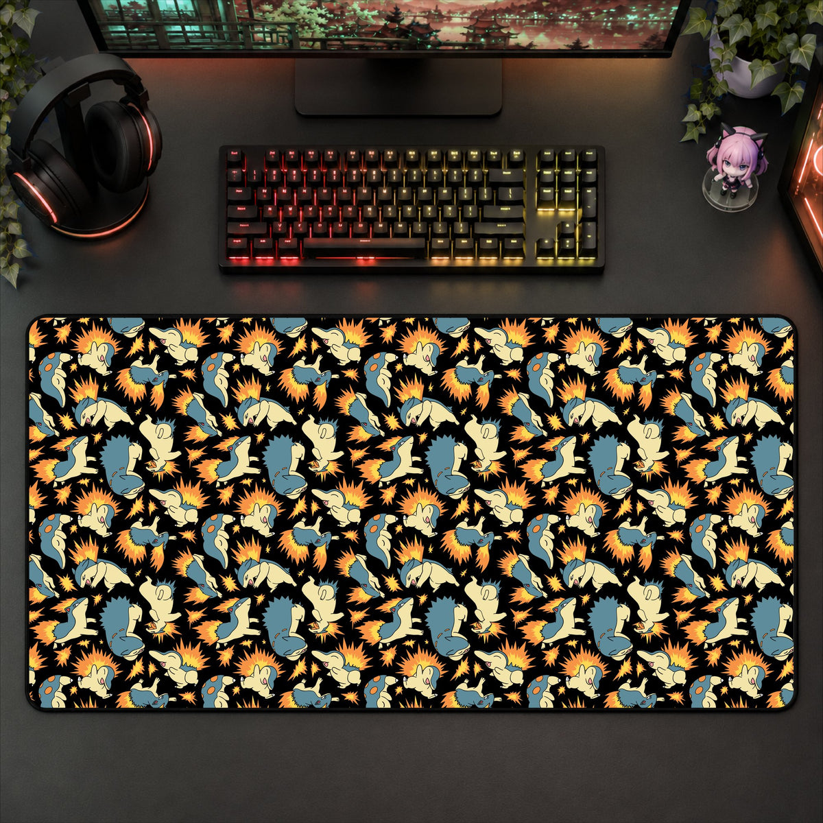 Typhlosion Desk Mat (Black)
