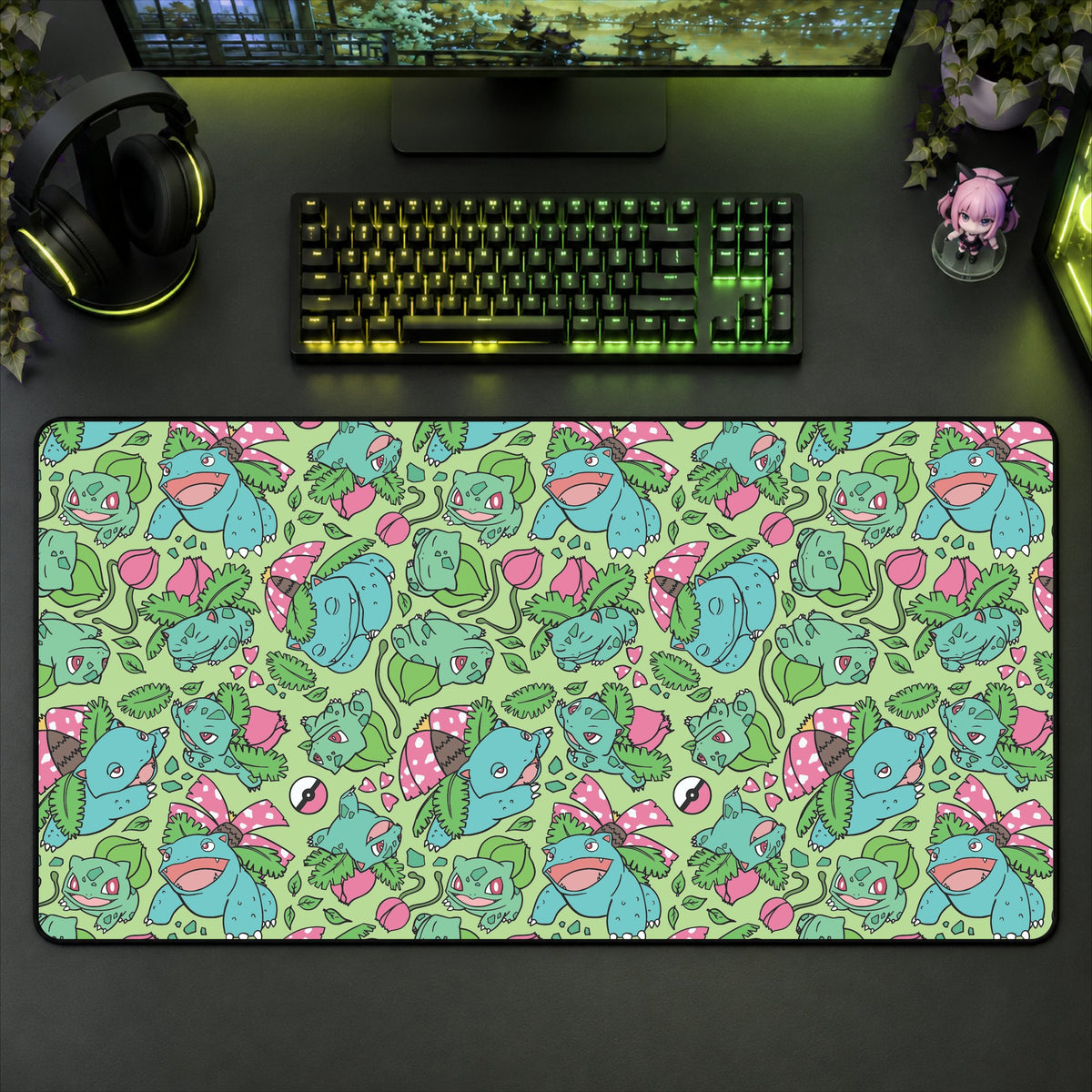 Venusaur Green Desk Mat