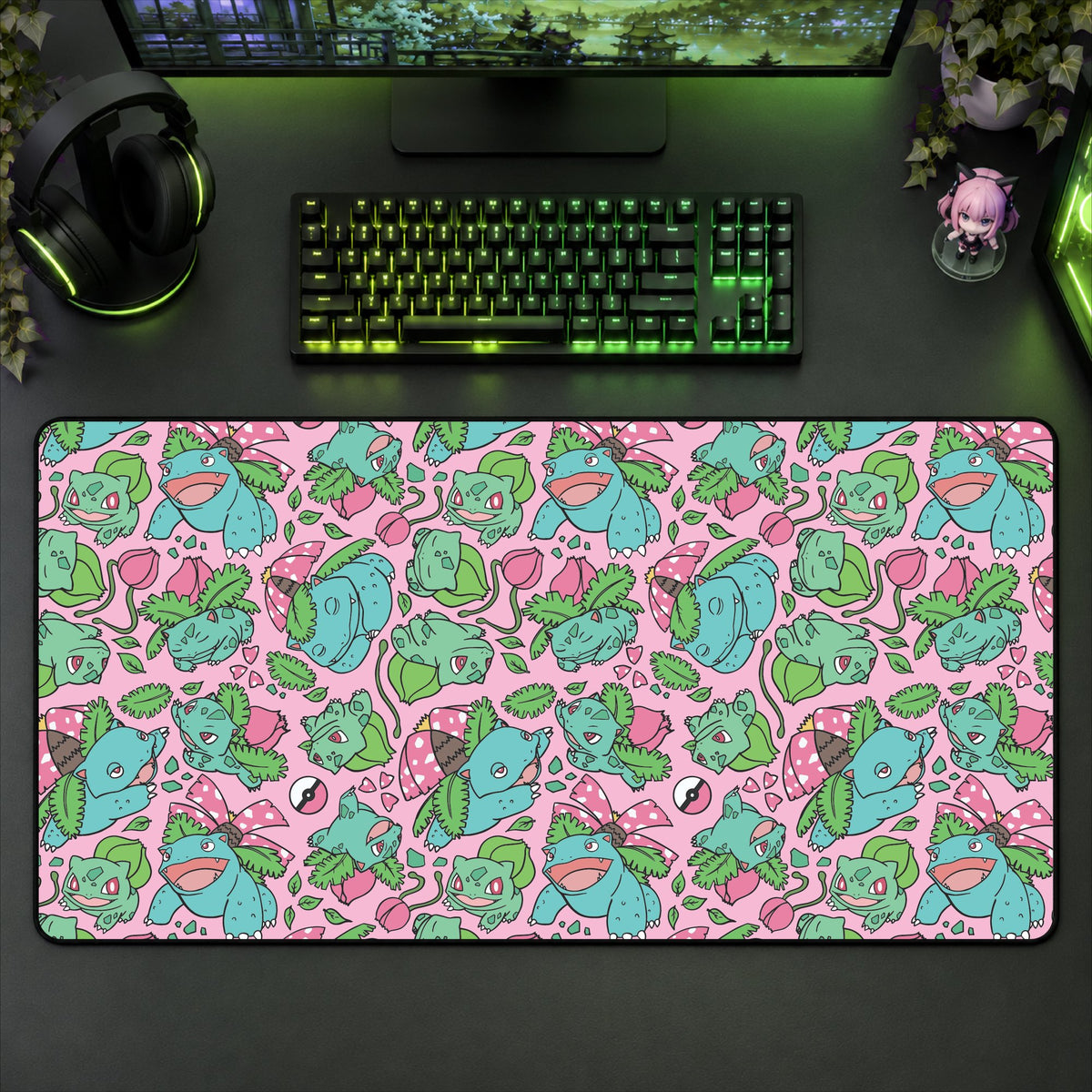 Venusaur Pink Desk Mat